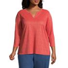 Alfred Dunner Sun City Lace Tee- Plus