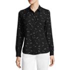 Liz Claiborne Long Sleeve Hearts Button-front Shirt