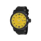 Oceanaut Spider Mens Yellow Dial And Black Silicone Strap Watch