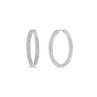 3 1/2 Ct. T.w White Cubic Zirconia Sterling Silver Hoop Earrings