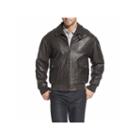 Navy G1 Leather Bomber Jacket Tall