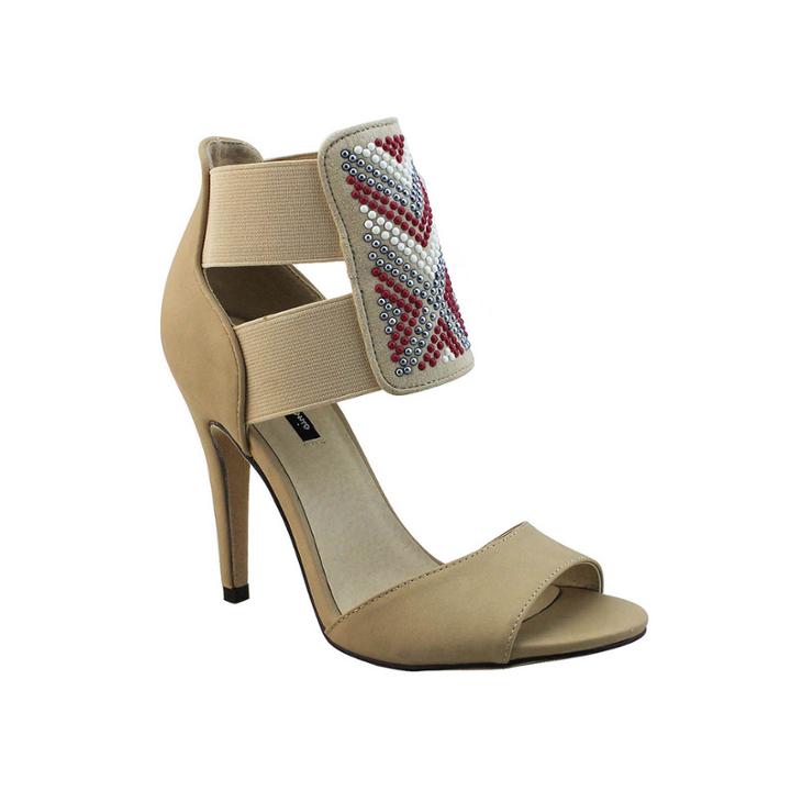 Michael Antonio Lowdie Tribal Beaded High Heel Sandals