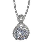 Sparkle Allure&trade; Cubic Zirconia Infinity Silver-plated Pendant Necklace