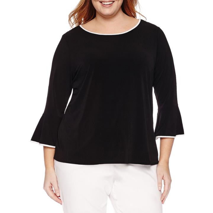 Worthington Bell Sleeve Blouse - Plus