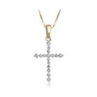 1/4 Ct. T.w. Certified Diamond 14k Yellow Gold Cross Pendant Necklace