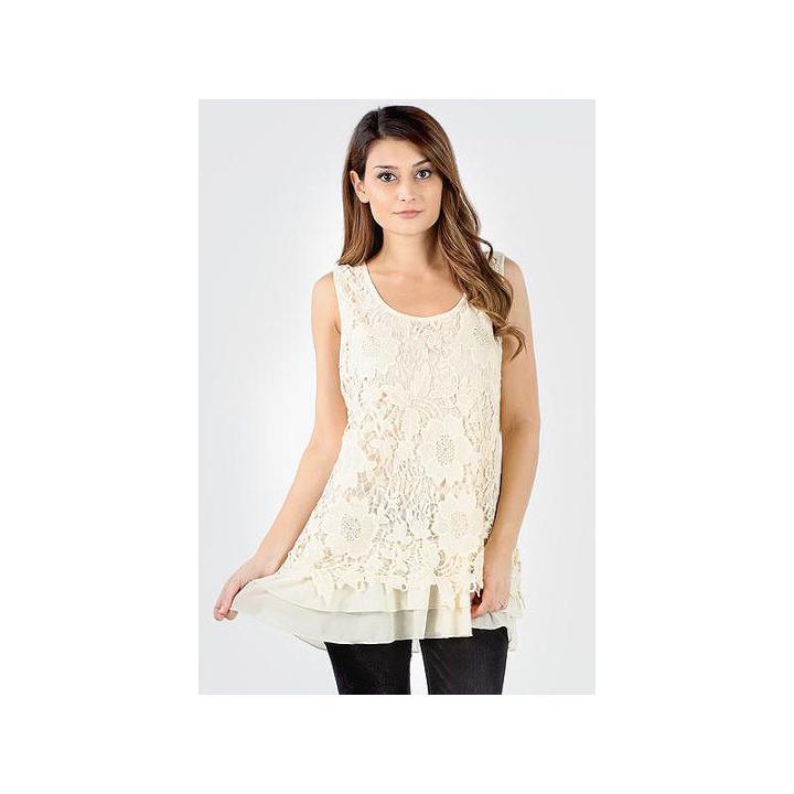 Floral Crochet Layered Tank