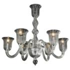 Murano Collection 6 Light Blown Glass In Clear Finish Venetian Style Chandelier 31