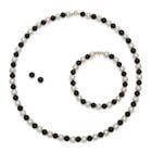 Cultured Freshwater Pearl & Dyed Onyx 3-pc. 14k Yellow Gold Jewelry Set