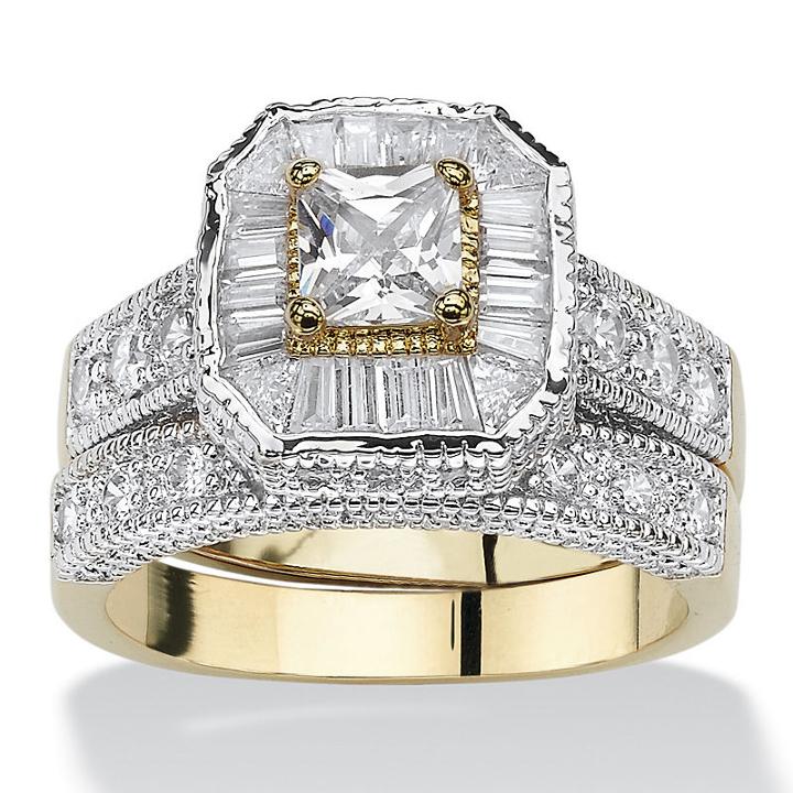 Diamonart Womens 2 1/3 Ct. T.w. Cubic Zirconia White Bridal Set