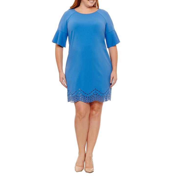 Spense Elbow Sleeve Sheath Dress-plus