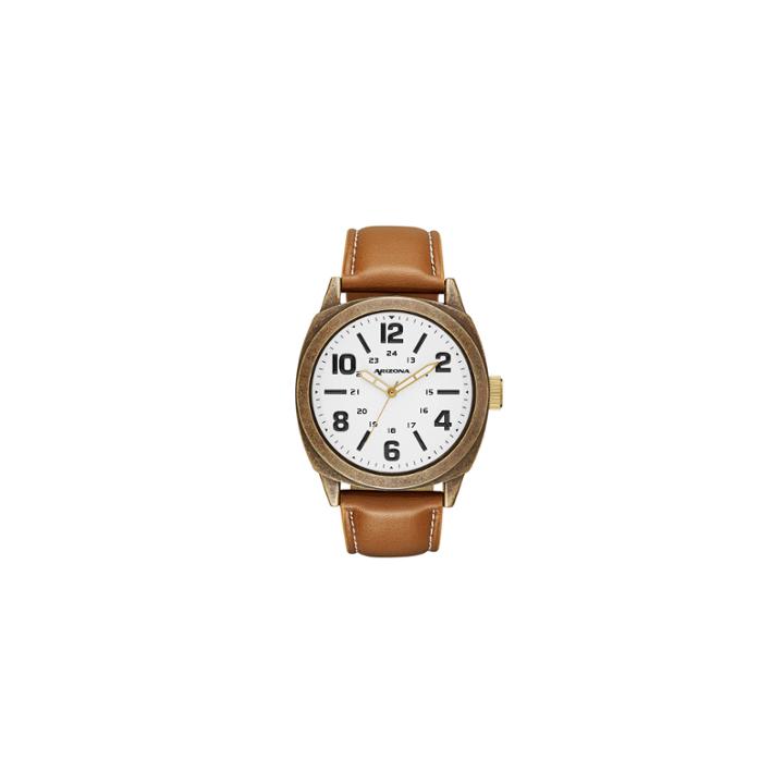 Arizona Mens Brown Strap Watch-fmdarz534