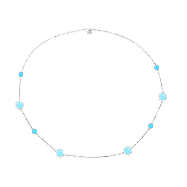 Liz Claiborne Womens Blue Flower Strand Necklace