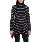 Larry Levine L/s Turtle Neck Shark Bite Knit Top