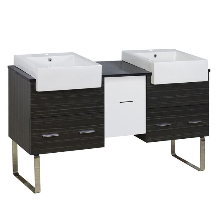 59.5-in. W 18-in. D Modern Plywood-melamine Vanitybase Set Only In White-dawn Grey