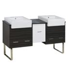 59.5-in. W 18-in. D Modern Plywood-melamine Vanitybase Set Only In White-dawn Grey
