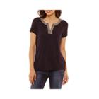 Liz Claiborne Short Sleeve Y Neck T-shirt - Womens Petites