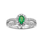 Womens 1/2 Ct. T.w. Green Emerald 14k Gold Cocktail Ring