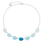 Liz Claiborne Womens Blue Pear Collar Necklace