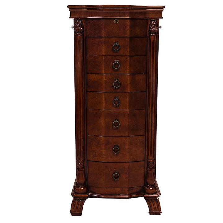 Hives & Honey Nicole Antique Walnut Locakble Jewelry Armoire