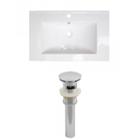 24.25-in. W 1 Hole Ceramic Top Set In White Color- Overflow Drain Incl.