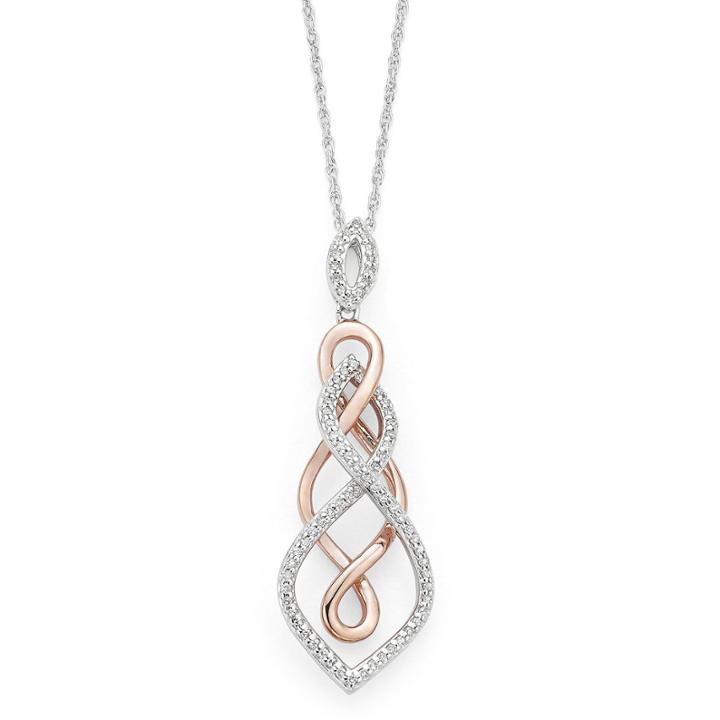 Infinite Promise Womens 1/4 Ct. T.w. White Diamond Sterling Silver Pendant Necklace