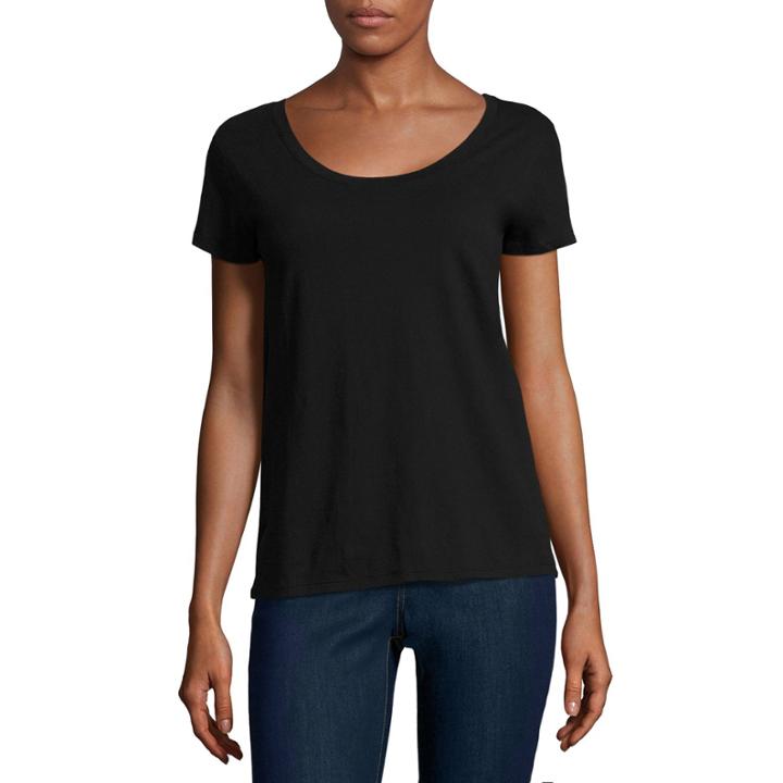 I Jeans By Buffalo Short Sleeve Crochet Back Top