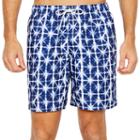 St. John's Bay Navy Geo Geometric Swim Shorts