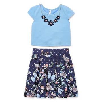 Knit Works Cap Sleevetop And Skirt Set
