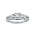 Womens 1/3 Ct. T.w. Genuine Round White Diamond Sterling Silver Engagement Ring