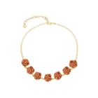 Gloria Vanderbilt Womens Orange Crystal Accent Collar Necklace