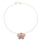 Liz Claiborne Womens Multi Color Butterfly Pendant Necklace