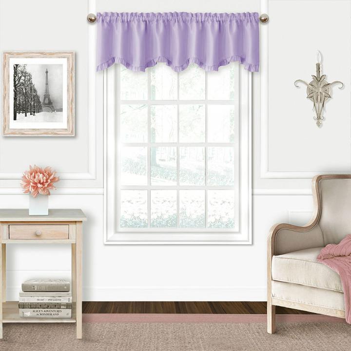 Adaline Ruffled Window Valance Rod-pocket Scallop Valance