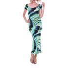 White Mark Cut-out Back Short Sleeve Maxi Dress