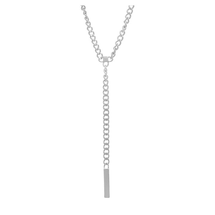 Stainless Steel Curb Y Necklace