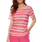 Alfred Dunner Tropical Punch Short-sleeve Striped Top