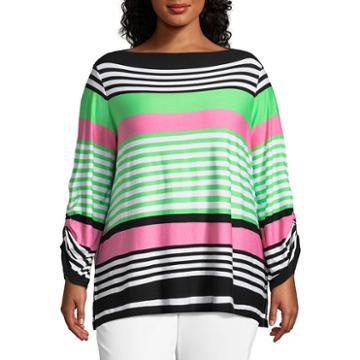 Lark Lane Island Hopping Stripe Top- Plus