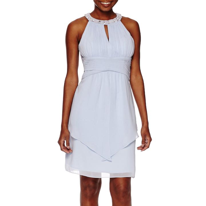 Scarlett Sleeveless Keyhole Chiffon Dress - Petite