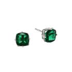 Lab-created Helenite 14k White Gold Earrings