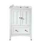 23.5-in. W Floor Mount White Vanity Set For 3h8-in. Drilling