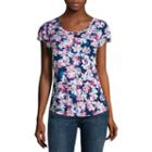 Liz Claiborne Short Sleeve Crew Neck Knit Tee-talls