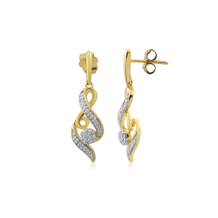 Diamond Blossom 1/4 Ct. T.w. White Diamond 10k Gold Drop Earrings