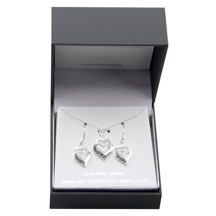 Sparkle Allure Womens 2-pc. Multi Color Silver Over Brass Jewelry Set