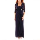 R & M Collection Sleeveless Lace Formal Gown