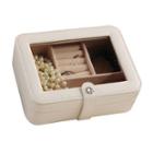 Mele & Co. Rio Faux-leather Glass-top Ivory Jewelry Box