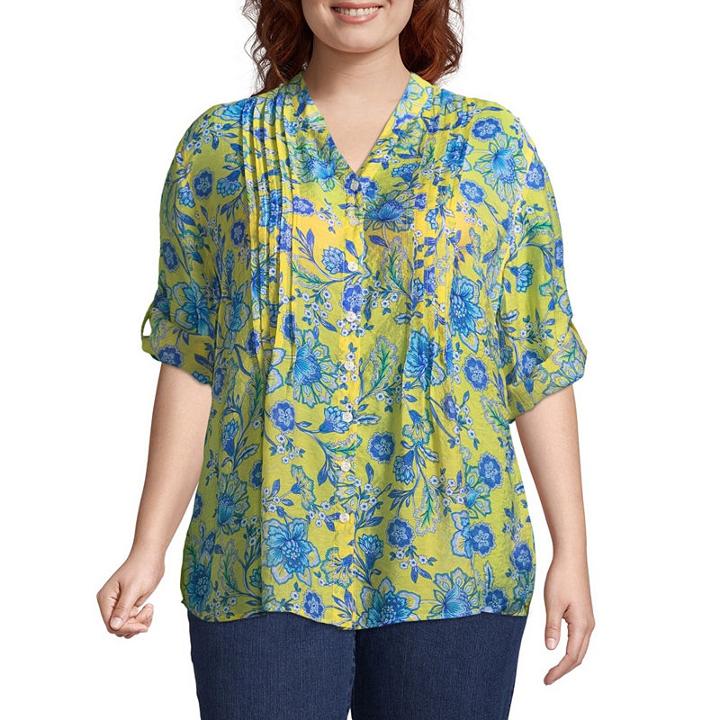 Lark Lane Must Have Floral Vines Blouse - Plus
