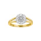 Womens 1/4 Ct. T.w. Genuine White Diamond 10k Gold Cluster Ring