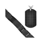 Black Stainless Steel Grid Dog Tag & Bracelet Set