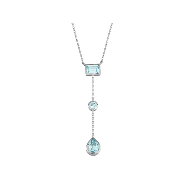 Womens Blue Blue Topaz Y Necklace