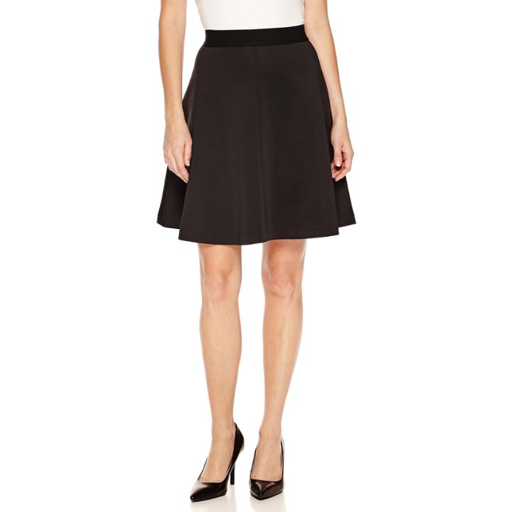 Worthington Scuba Knit A-line Skirt-petites