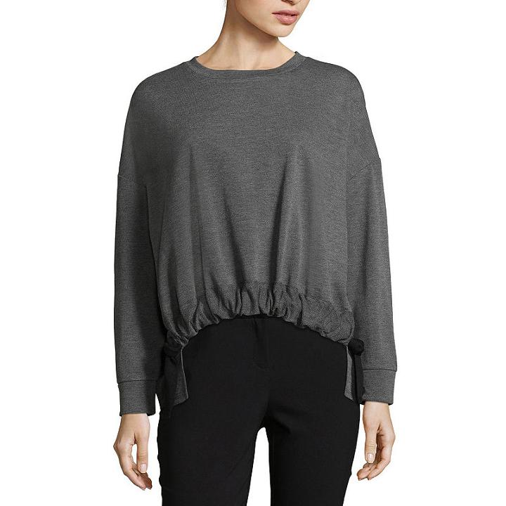 Worthington Long Sleeve Drawstring Top - Tall